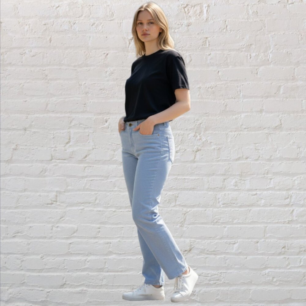 VINTAGE RALPH LAUREN -- Corduroy Jeans, Lt Blue, Classic Straight Leg, Pockets